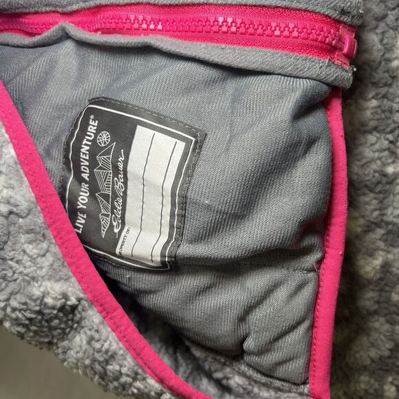 Eddie Bauer Full Zip Sherpa Fleece Hoodie Jacket Youth Girls Size Large 14/16 - Picture 9 of 12